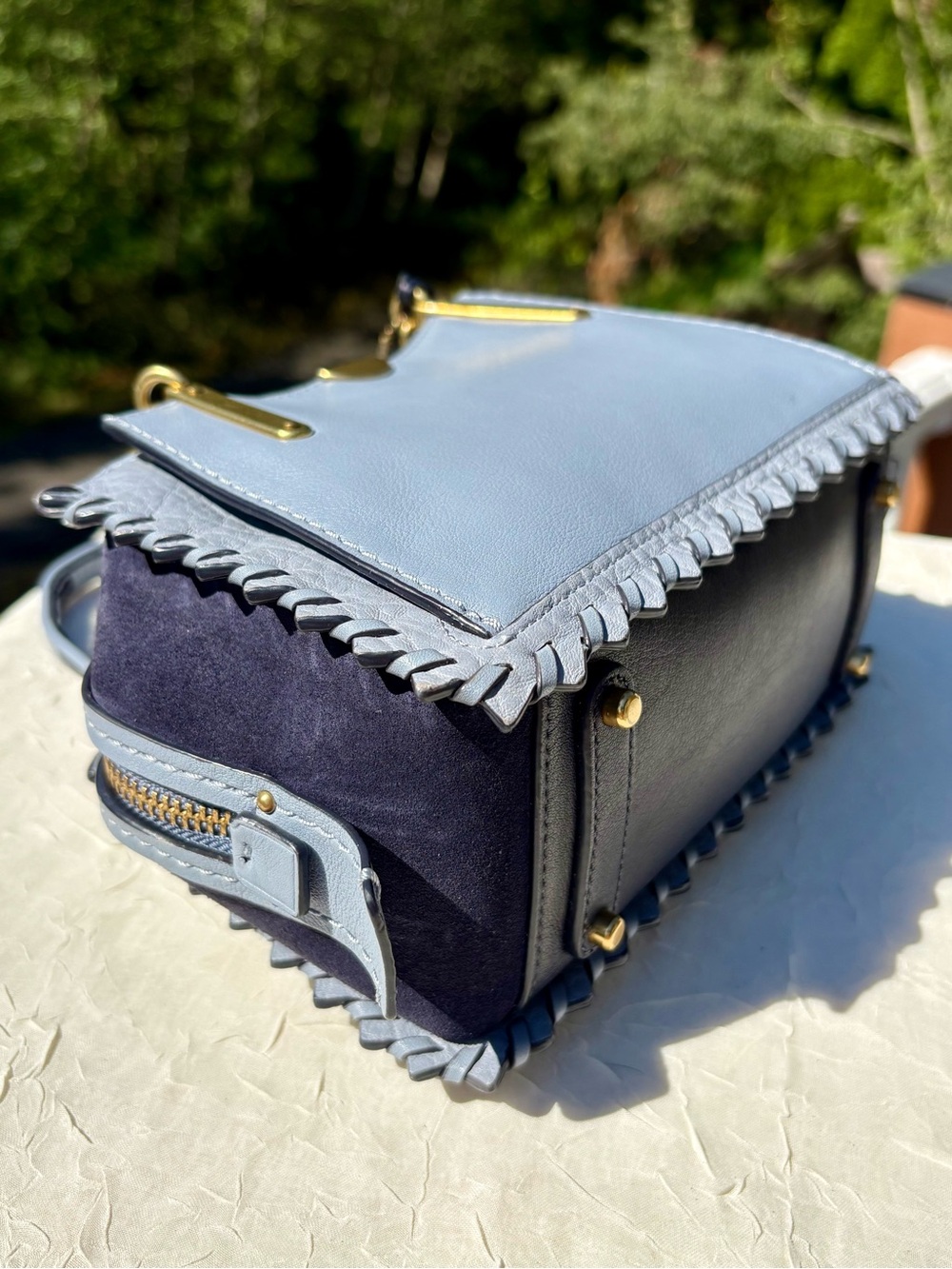 COACH Whipstitch Dreamer 21 In Blue Colorblock Leather 75697 - Picture 7 of 13